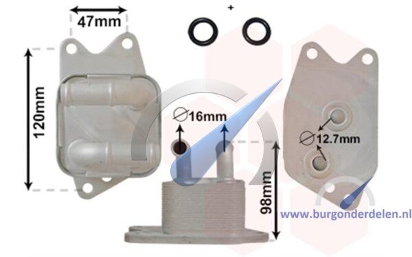 Oil cooler for automatic transmission suitable for Polo 6R 2009-2014