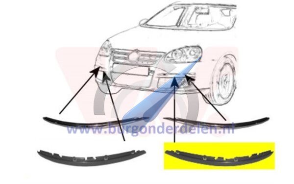 Profile left bumper trim under primer suitable for Golf 5 estate