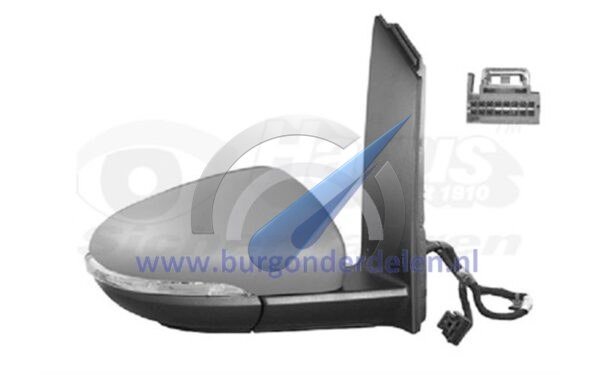Espejo retrovisor exterior eléctrico completo derecho, espejo retrovisor de esquina eléctrico con memoria, luz de cebado adecuada para Touran