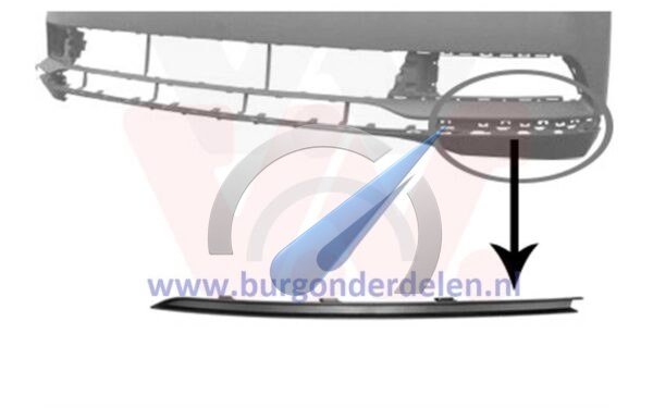 Front bumper trim strip left lower black suitable for Passat
