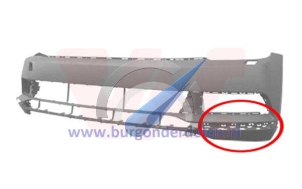 Front bumper in primer highline option for PDC with holes for headlamp washer suitable for Passat