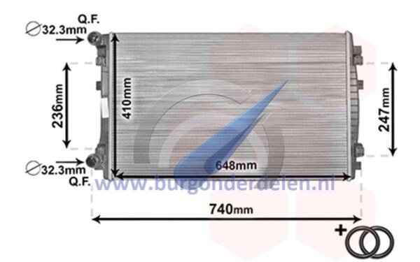 Radiator suitable for Passat CRLB DFGA DBGA round tubes