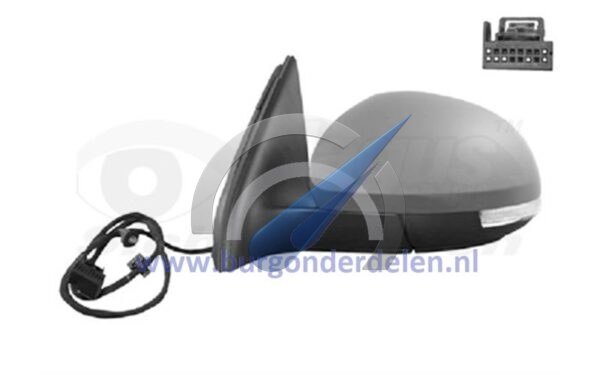 Electric exterior mirror, fully heated left, folding with bottom light, suitable for Tiguan