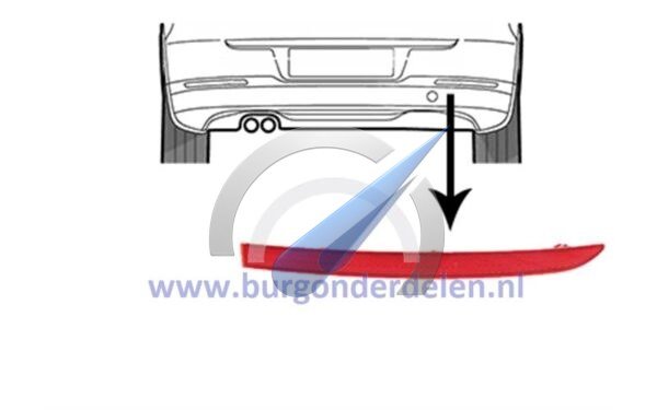 Reflector right in bumper suitable for Tiguan