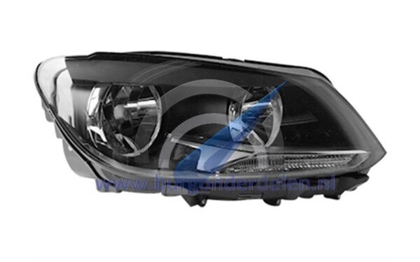 Høyre frontlykt H7+H15 med elektrisk motor passer til Caddy 2010-2015
