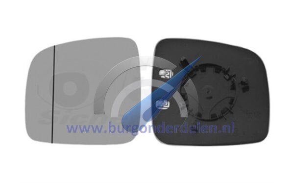 Spiegelglas links für Caddy T5. Beheizt, passend für Caddy T5.