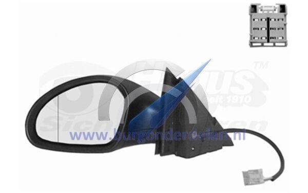 Espejo retrovisor lateral izquierdo eléctrico Ibiza totalmente calefactable, color negro.