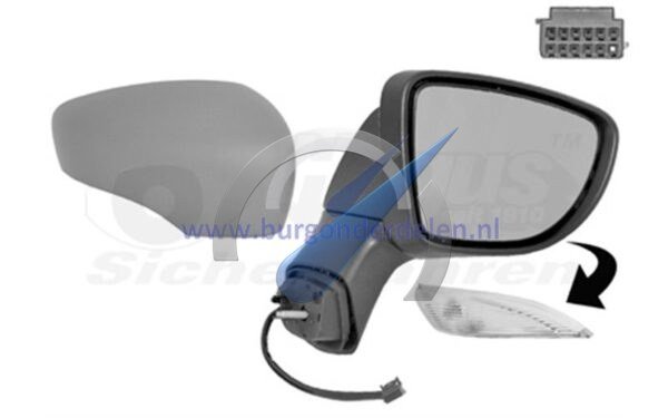 Captur hasta 2017 Espejo retrovisor exterior eléctrico, con calefacción, plegable eléctricamente y sensor de temperatura. 11 pines.