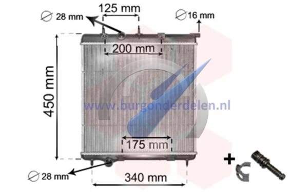 P207 Radiator petrol 1.4 Vti / 1.6 Vti MT