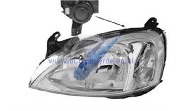 Corsa C 2003-2005 Koplamp links H7 Valeo voor elekt. regel.