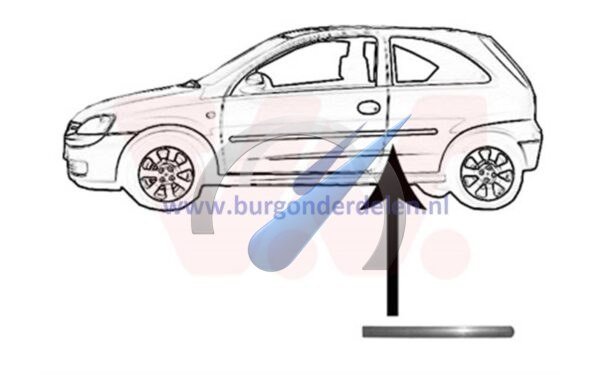 Corsa C Rear molding left 2 / 3 door