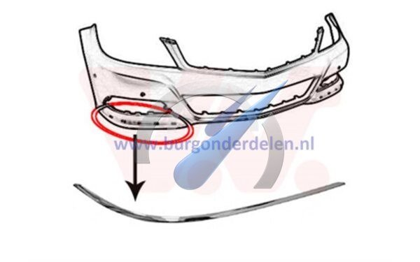 C W204 Profiel rechts bumper chroom El / Av