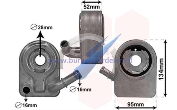 Fiesta 13-17 Oliekoeler voor motor 1.4 / 1.6 Ti / 1.6 EcoBoost