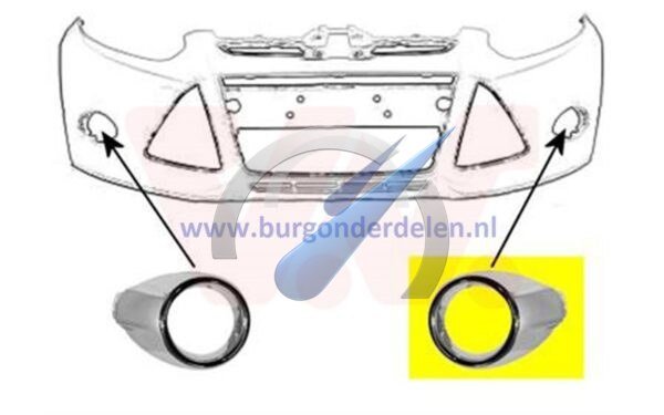 Focus 2011-2014 Left open fog light cover with chrome