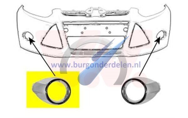 Focus 2011-2014 Open right fog light cover with chrome