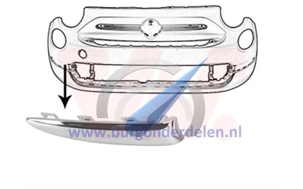 F500 15+ Voorbumpersierlijst rechts chroom