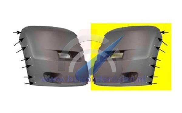 Ducato front bumper blade left corner with hole widener
