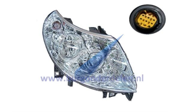 Ducato Dubbele koplamp rechts H7 + H1 met elekt. motor 8 pins