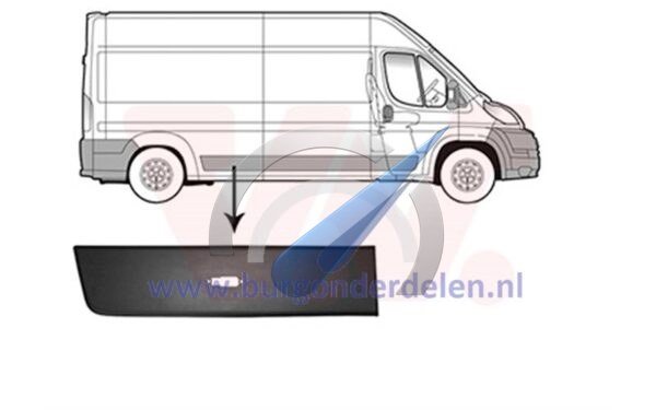 Ducato Trim strip right rear for rear wheel with hole for light