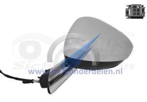 C3 Electric side mirror full left chrome base