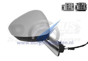 Espejo retrovisor exterior eléctrico C3, completo derecho, con base cromada y plegable eléctricamente.