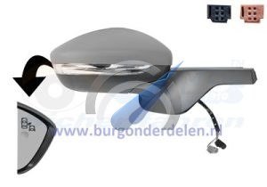 Espejo retrovisor exterior eléctrico C3, completamente derecho, con imprimación, plegable eléctricamente y sensor de temperatura de punto ciego.