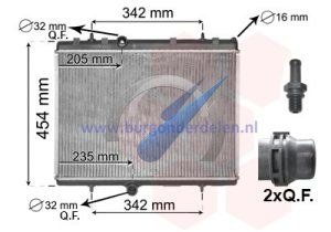 DS4 Radiator 1.2i / 1.6 VTi / 1.6 THP / 1.6 HDi dubbele QF connectie