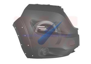 Jumper Front bumper blade right corner gray with holes for fender flares