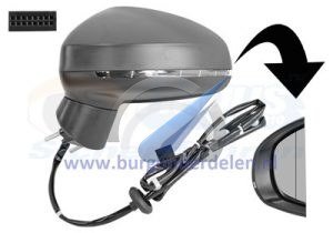 A1 Electric exterior mirror fully left black heated 6 pin