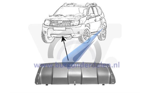 Duster up to 2013 Lower front bumper plate silver