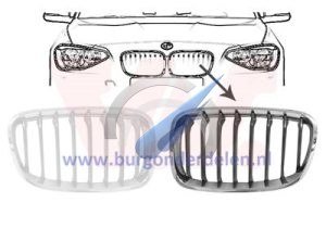 F20/21 Grill sierrooster links SPORT zwart chroom
