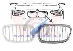 F20/21 Grill decorative grille left URBAN white chrome