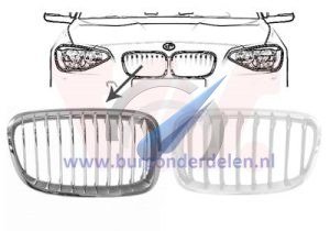 F20/21 Grill decorative grille right URBAN white chrome