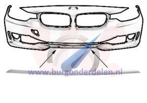 F30/31 tot 2015 Grill lijst onder zilver metalic MODERN