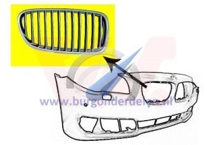 F10/11 vanaf 2013 Grill sierrooster rechts chroom