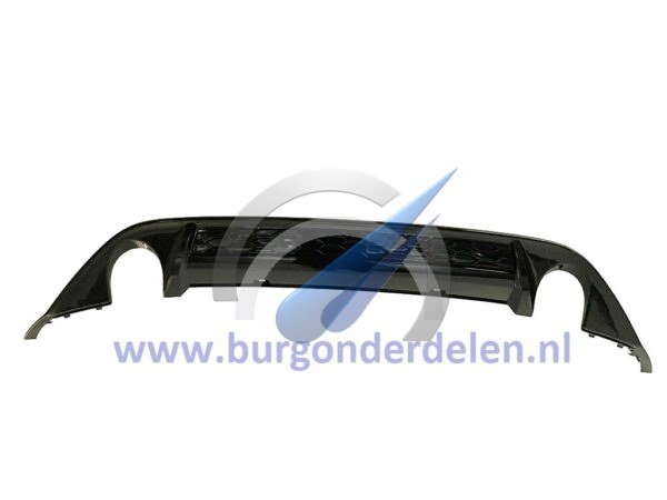 Diffuser with 2x exhaust holes, high-gloss black, suitable for Golf 7 GTI 2012-2017