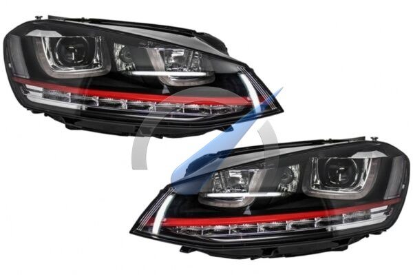 Headlight set U LED dynamic GTI red suitable for Golf 7 2012-2017