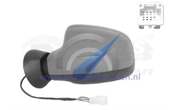 Duster 7/2012-2013 Elektrischer, vollbeheizter linker Außenspiegel Grundierung