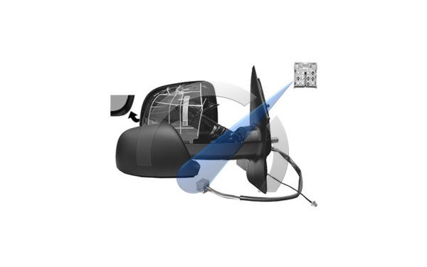 Elektrischer Außenspiegel rechts, schwarz, mit Antenne, beheizt, 5-polig, T5 ab Baujahr 2012