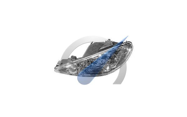P206 Hovedlyskaster høyre H7 + H7 klart glass