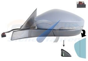 Espejo retrovisor eléctrico completo izquierdo incluido, apto para T-Roc -2017-2022