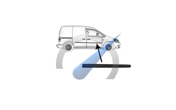 Deursierlijst voor rechts zwart geschikt voor Caddy 2004-2010