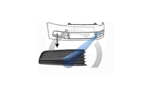 Fog light grille right closed without chrome suitable for Polo 6C 2014-2017