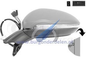 Electric exterior mirror full left primer electric incl. side assist suitable for Golf 7.5 2017-2020