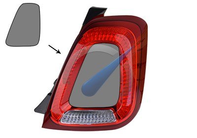 Achterlicht + plaatje rechts geschikt voor Fiat 500 2015-2024