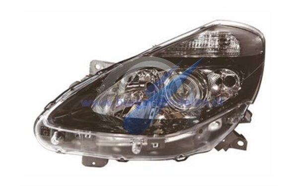 Clio tot 2011 Koplamp links H7+H7+H1 zwart meesturend