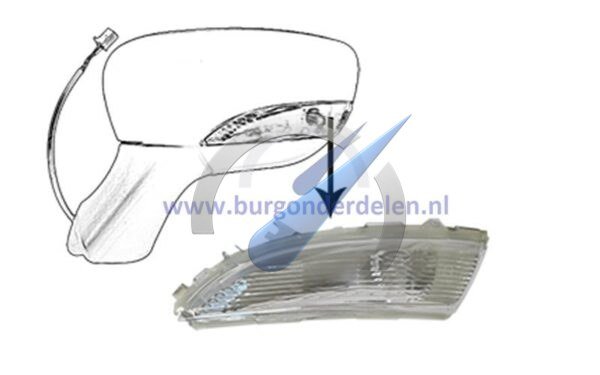 Side light in left mirror Clio up to 2016 Captur up to 2017