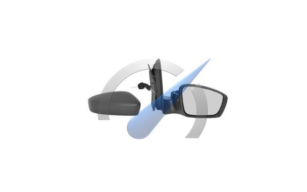 Right full-side black exterior mirror suitable for UP MII Citigo
