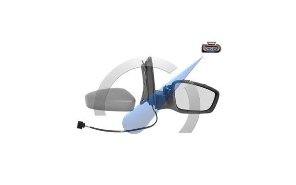 Electric fully heated right exterior mirror, primer suitable for UP MII Citigo