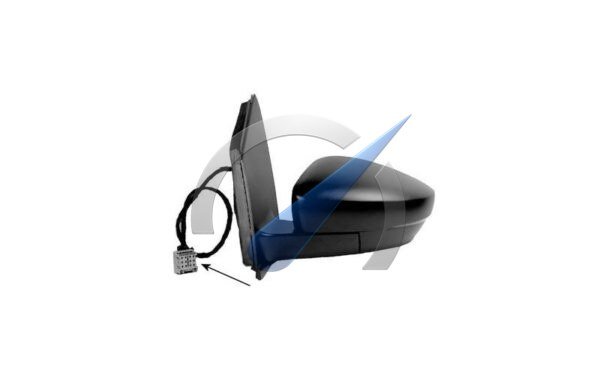 Electric exterior mirror, fully left, primer heated, aspherical, suitable for Polo 6R up to 11/2009